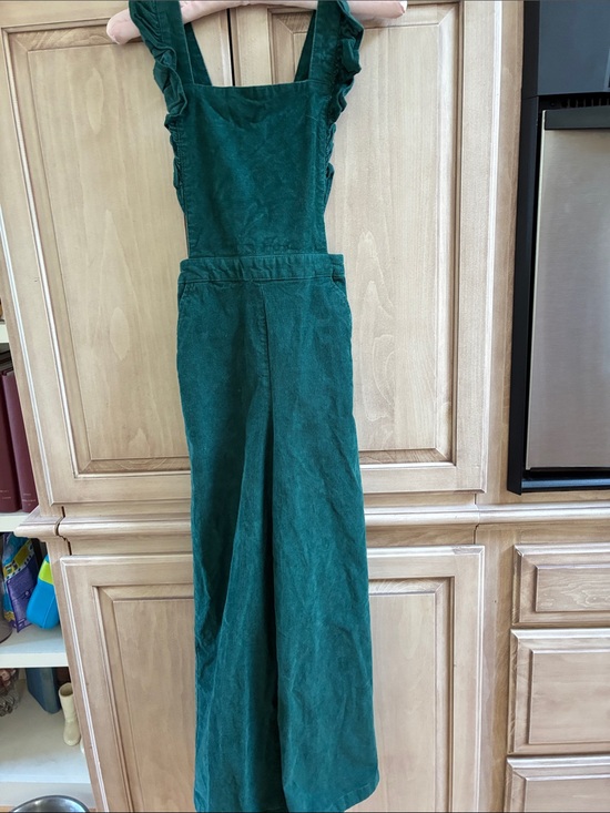 Hanna Andersson Other - Hanna Andersson Green Corduroy Wide-Leg Jumpsuit Sz 12